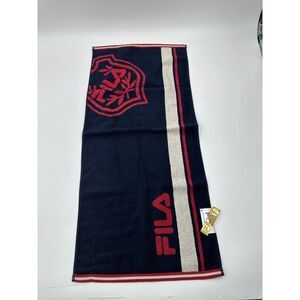 Fila Japan Personal Towel 100% Cotton 30 x 13 Rectangular w/ Stripe NWT
